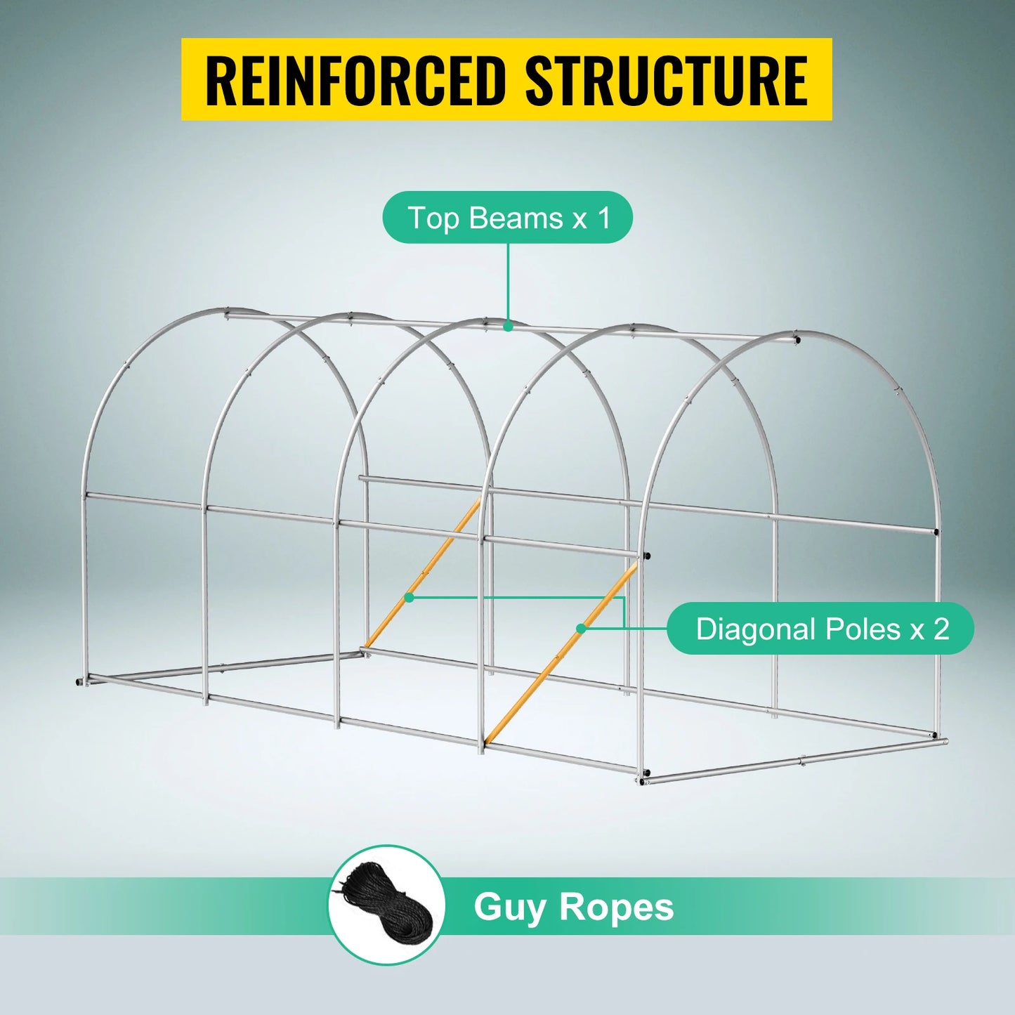 VEVOR Walk In Tunnel Greenhouse With Galvanized Frame