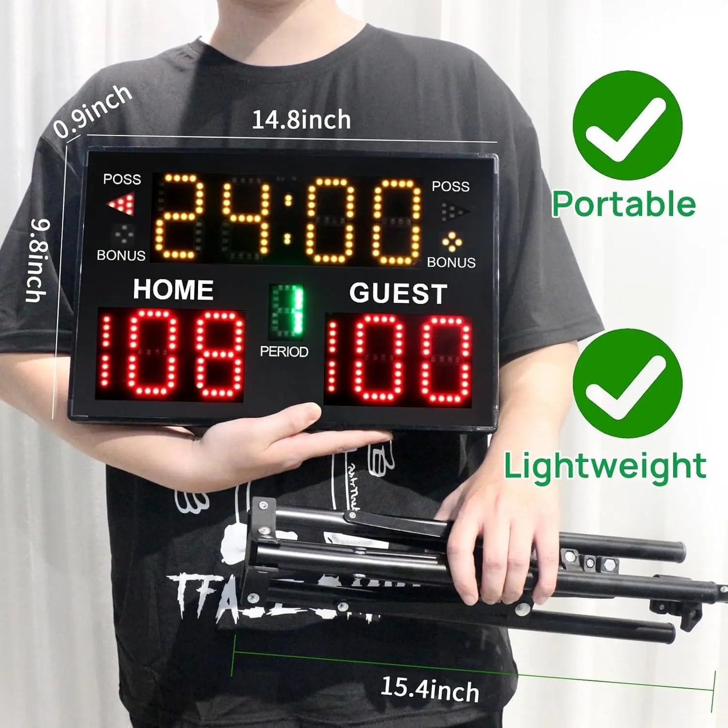 Digital Scoreboard With Timer And Remote Portable For Multi Sport Games