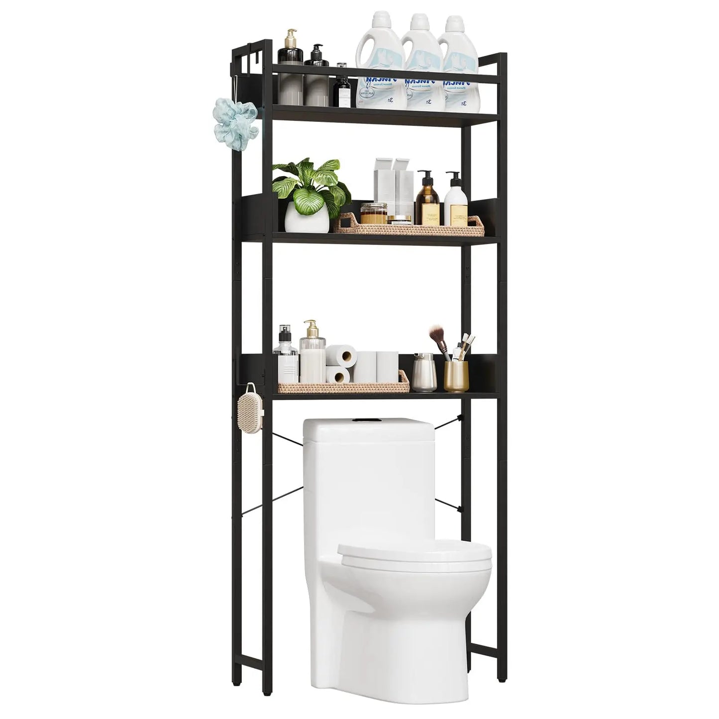 HiMISS 3 Tier Over Toilet Storage Rack Bathroom Wood Organizer