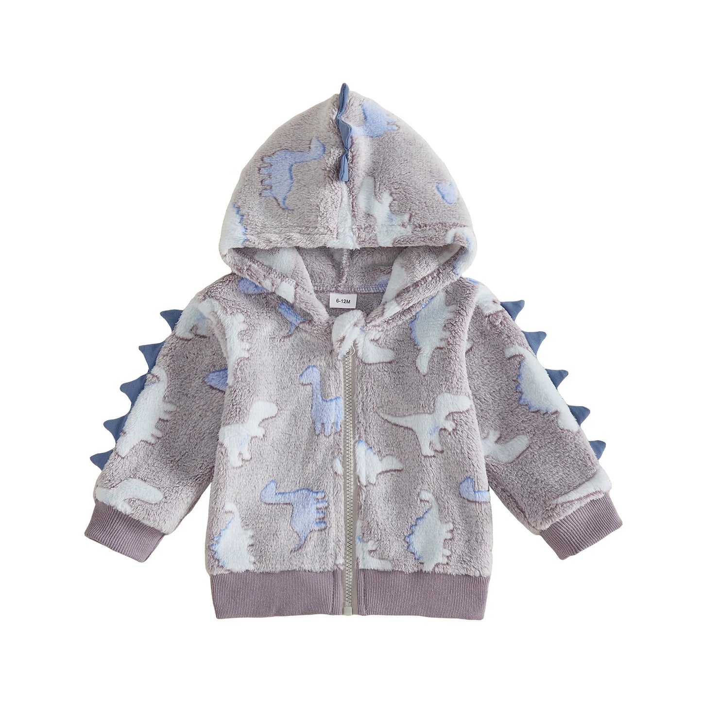 Print Warm Zipper Fall Warm Dinosaur-Print Hooded-Dinosaur-Print Jacket Hooded Fall-Warm Hooded-Dinosaur