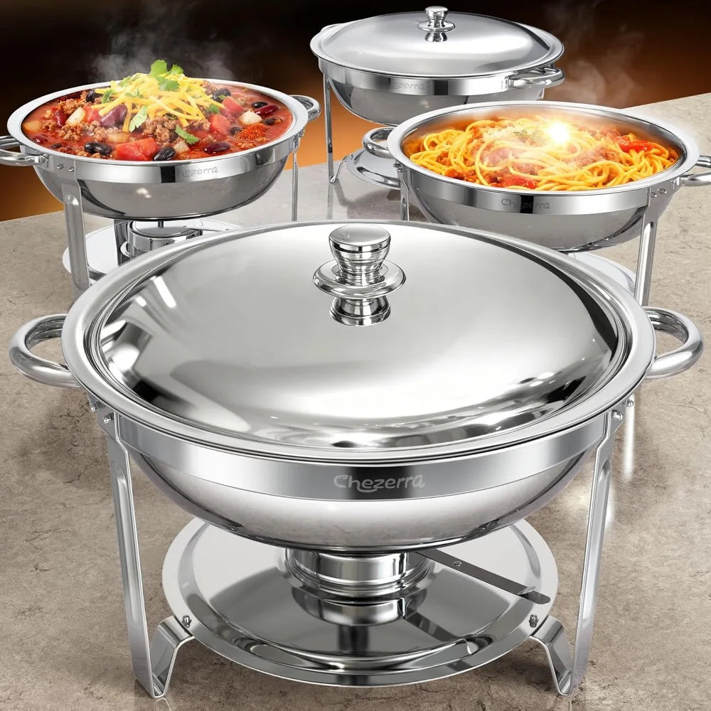 Stainless Steel Chafing Dish Set With Lid Holder For Buffet Events