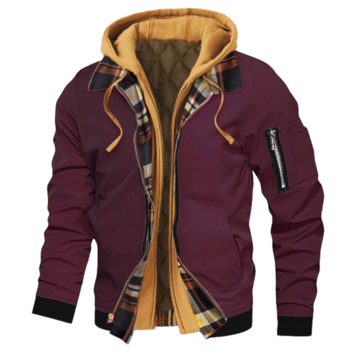 CN Guangdong Men Winter Hooded Jacket With Faux Fur Lining