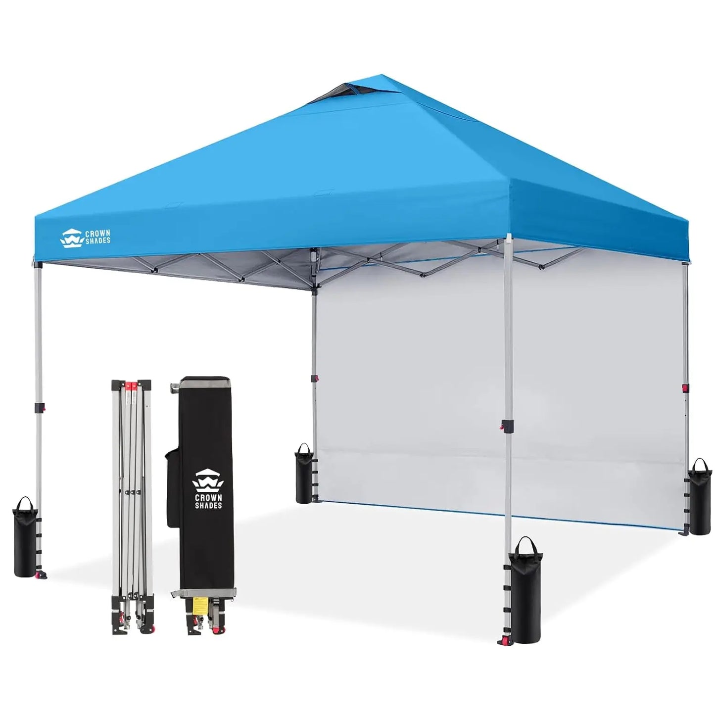10x10 Ft Pop-up Awning with One Side Wall - One-click Setup Beach Tent - Outdoor Awning for Events and Parties, Customizable.