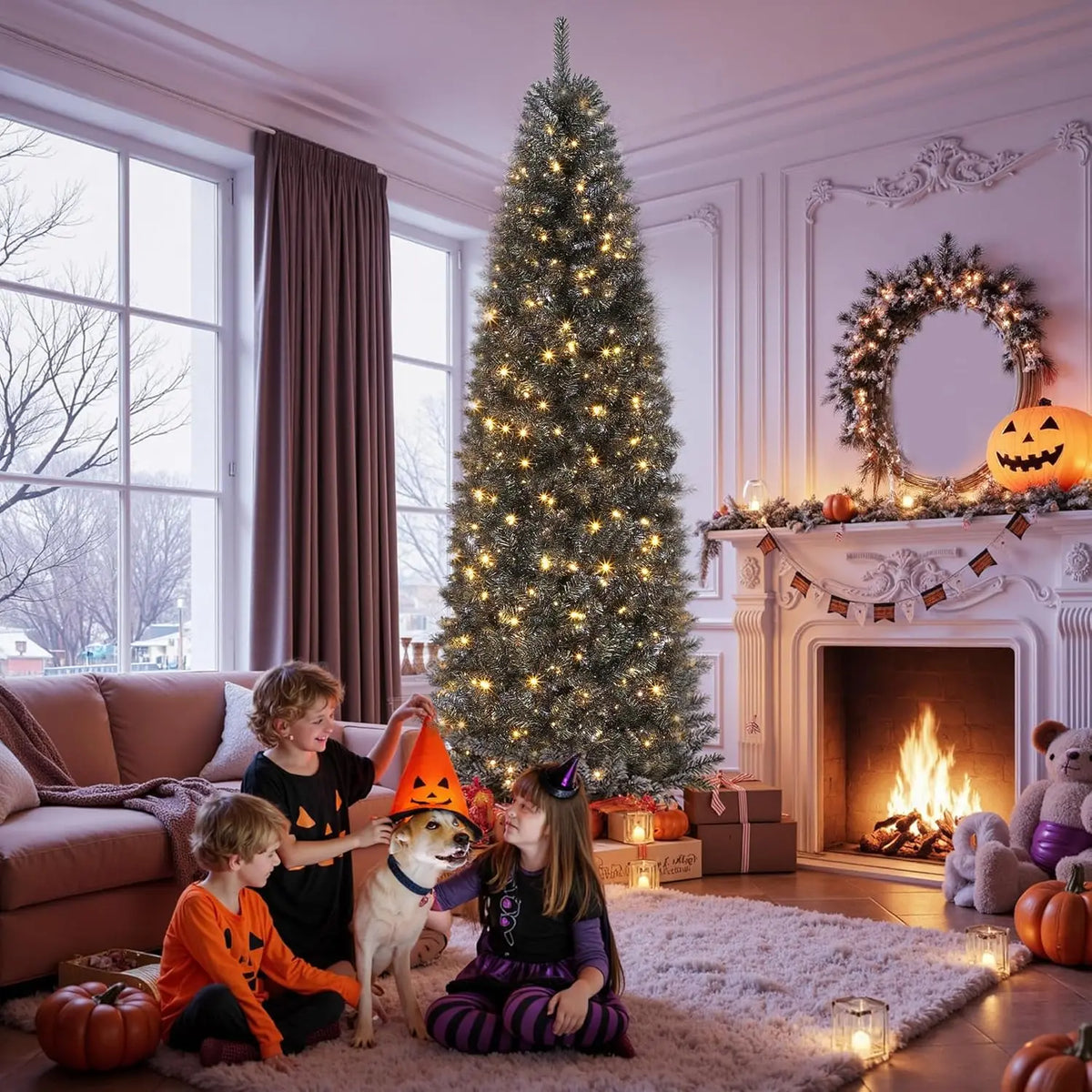 HiMiss Artificial Christmas Tree With Sturdy Stand And Lifelike Branches