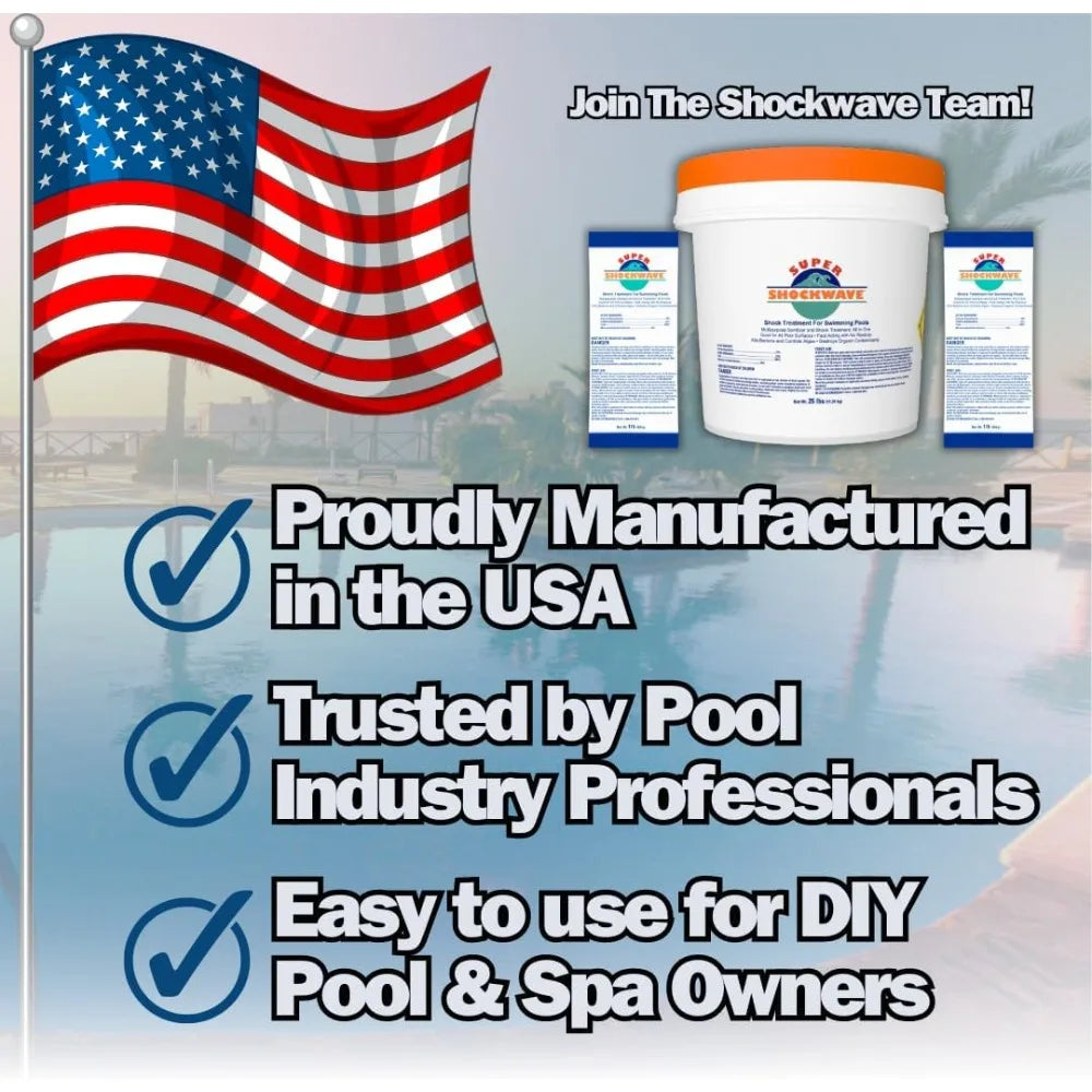 HOME.Super Shockwave Pool Shock – 73% Cal-Hypo Granular Sanitizer for Crystal Clear Water