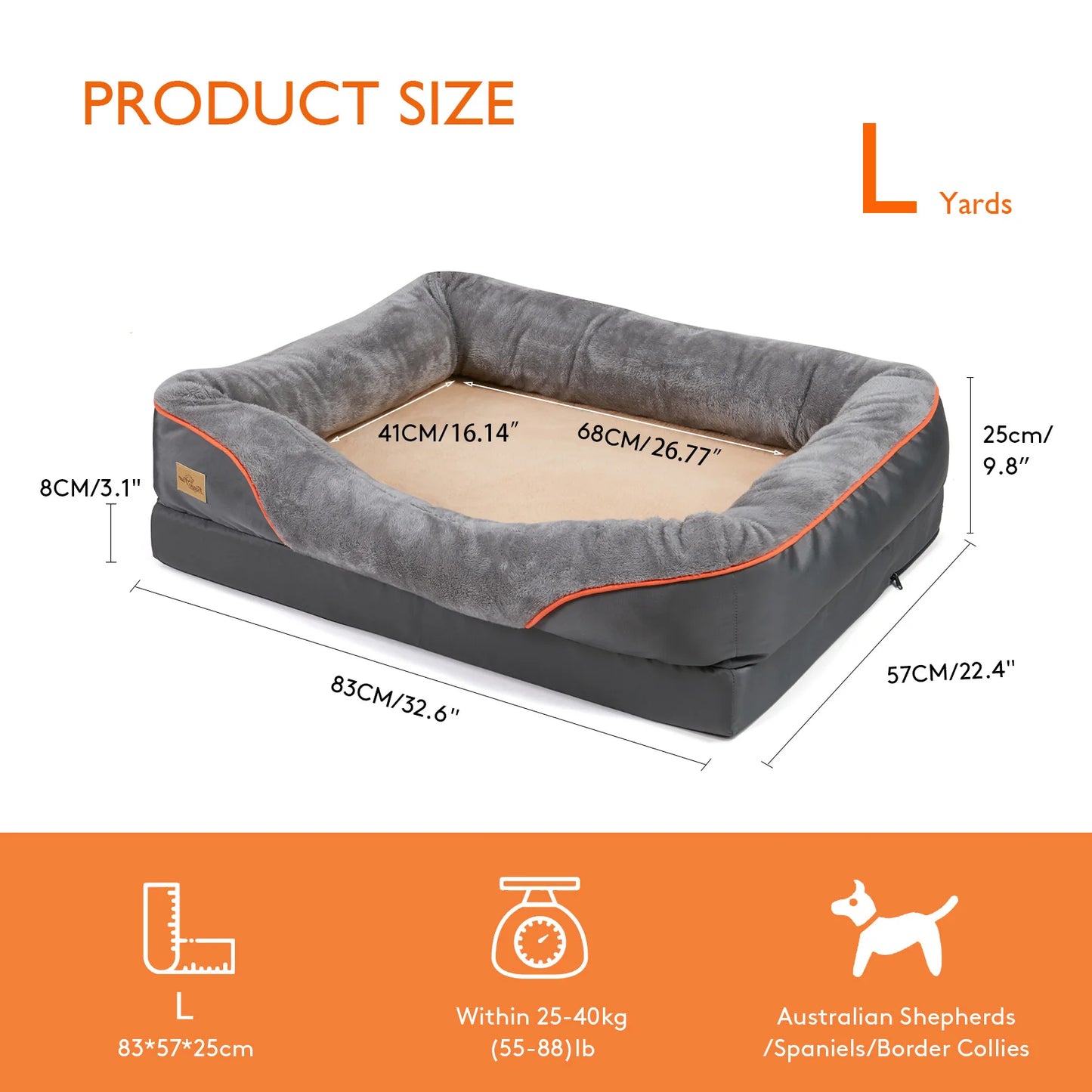 BINGOPAW Anti Allergy Dog Bed With Waterproof Removable Cover