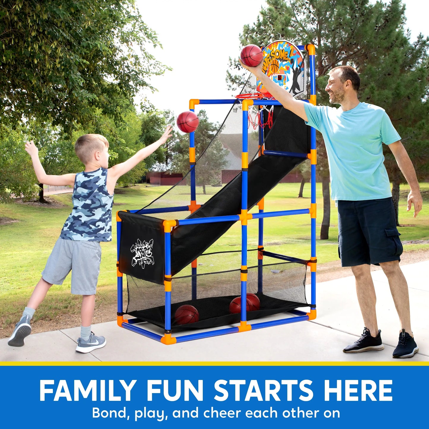 Joyfy LED Scoring Arcade Basketball Game with Adjustable Height Stand
